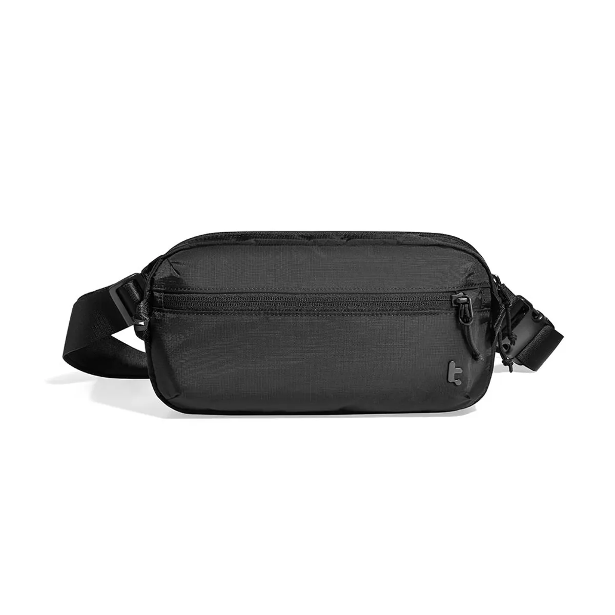 The black tomtoc Aviator T33 sling bag in ripstop nylon, shown from the front with its strap extended